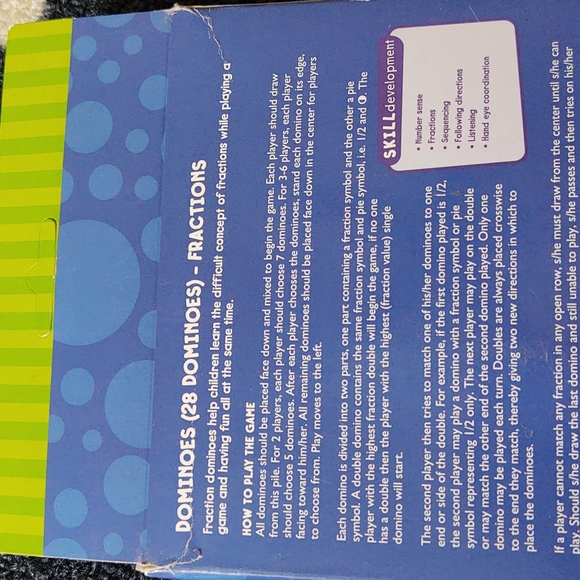 Learning Playground Dominoes Fractions Game - New! - Picture 5 of 11